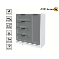 Тумба Тренд КТ-Т90 (Белый платинум ЛДСП/ Серый ЛМДФ) Ш900 В1020 Г451